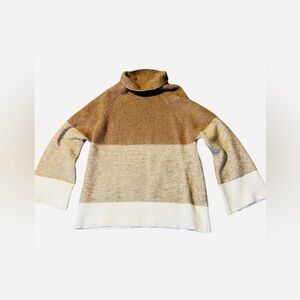 Elegant Multitone Turtleneck Sweater
